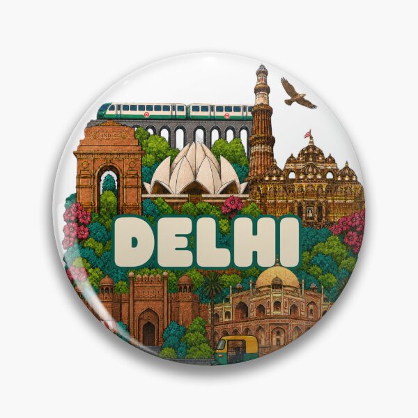 Item preview, Delhi India Landmarks Travel Art designed and sold by stg-reigns.