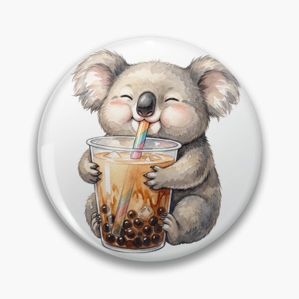 Item preview, Cute Koala Hugging Giant Boba Milk Tea Watercolor Art designed and sold by Digitalphoto4u.