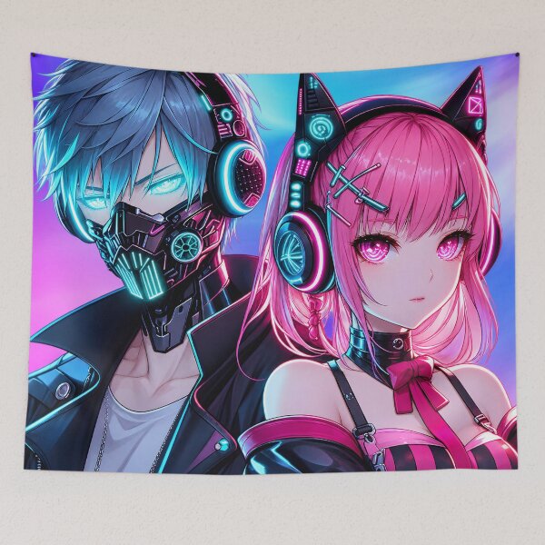 Item preview, Cyberpunk Anime Couple designed and sold by zakvisuals.