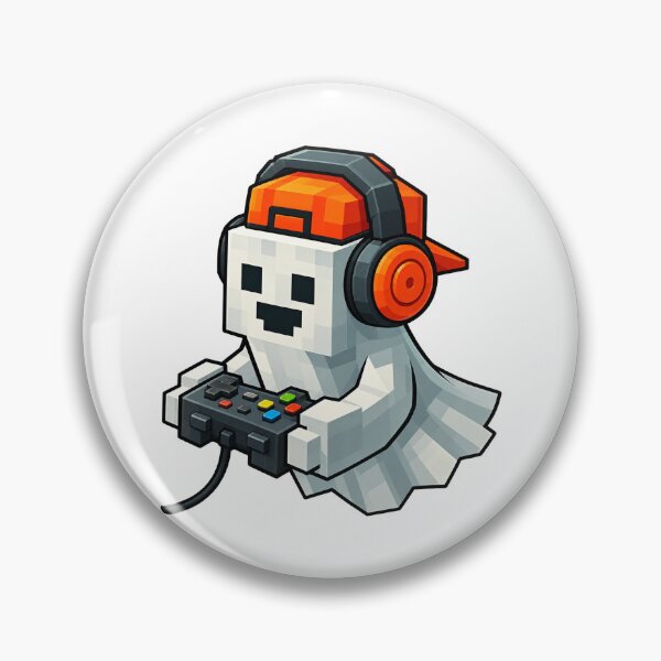 Item preview, Cute Pixel Ghost Gamer Halloween Gaming Cartoon designed and sold by Phil Ben.