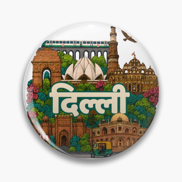 Item preview, Dilli दिल्ली Hindi Delhi Landmarks Art designed and sold by stg-reigns.