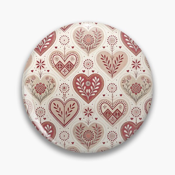 Item preview, Nordic Heart Folk Motifs | Scandinavian Romantic Design designed and sold by Shuga-Design.