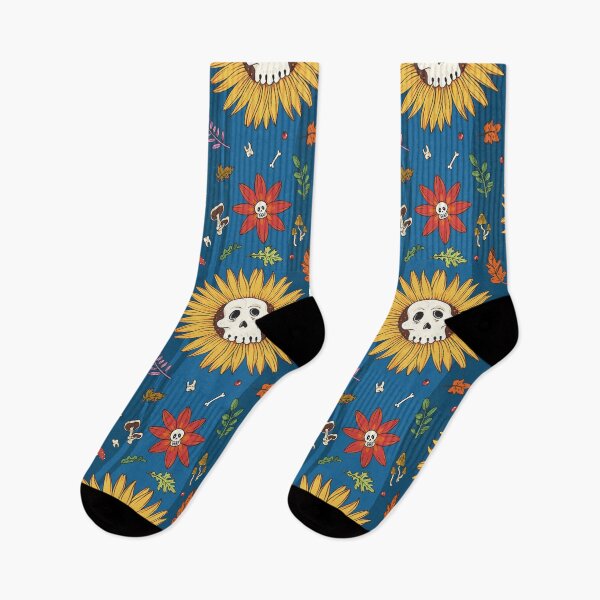 Item preview, Skull Flowers & Spooky Woodland Blue designed and sold by vaner-vaner.