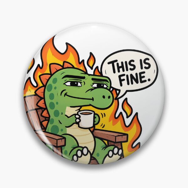 Item preview, This Is Fine Dinosaur Coffee Dark Humor designed and sold by MonkiFlipp.