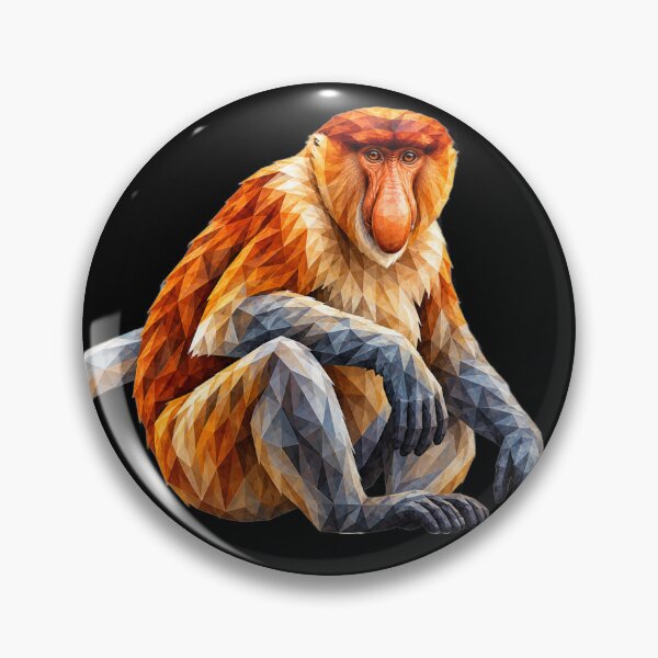 Item preview, Proboscis Monkey Geometric Wildlife Art designed and sold by redsharkuk.