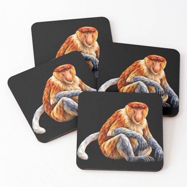 Item preview, Proboscis Monkey Geometric Wildlife Art designed and sold by redsharkuk.