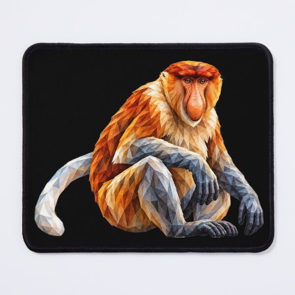 Item preview, Proboscis Monkey Geometric Wildlife Art designed and sold by redsharkuk.