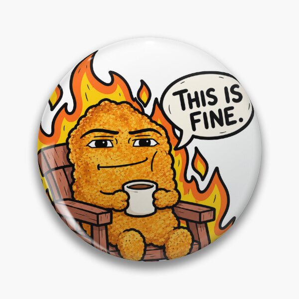 Item preview, This Is Fine Chicken Nugget Coffee Meme designed and sold by MonkiFlipp.