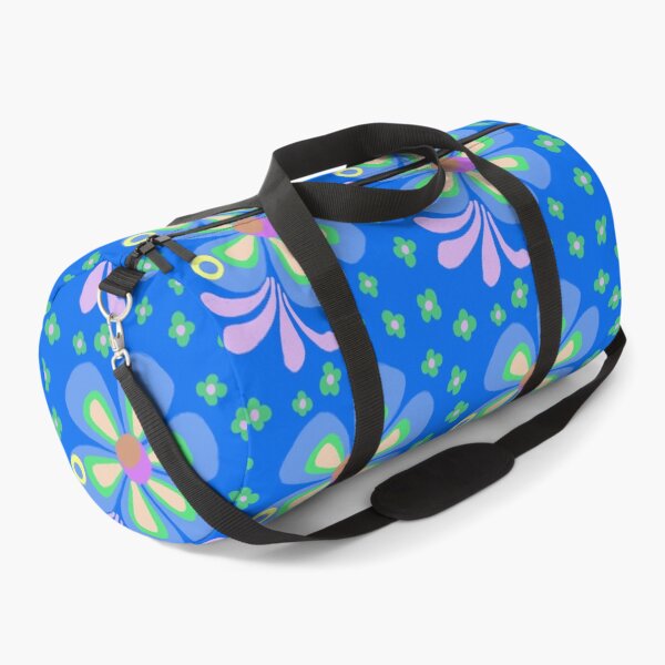 Item preview, Electric Blue & Lime Retro Floral designed and sold by wissal.studio.