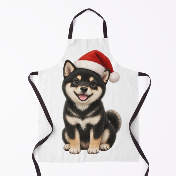 Item preview, Cute Christmas Black Shiba Inu - Sitting Santa Puppy designed and sold by vekotpu.