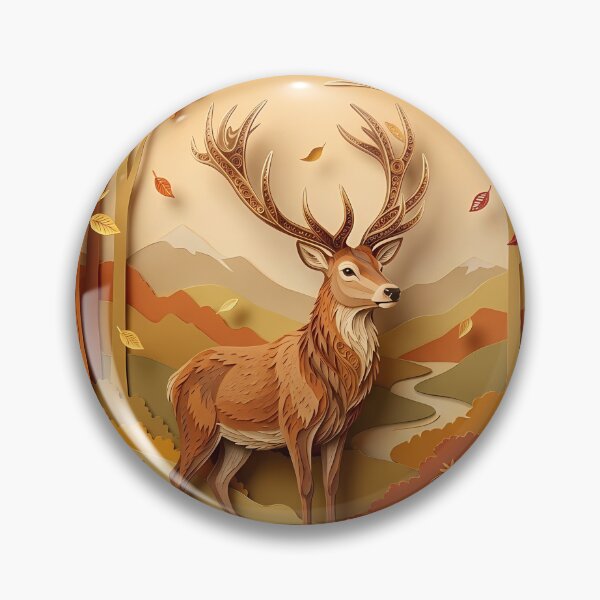 Item preview, Layered Paper Cut Deer - Autumn Forest & Mountains designed and sold by GrinGalore.