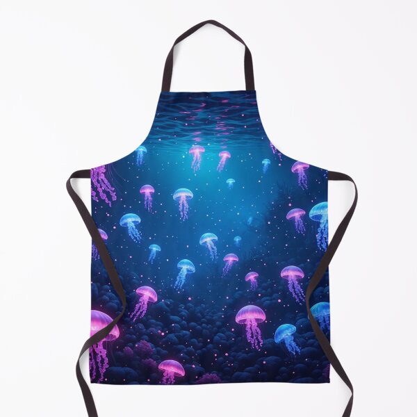 Item preview, • Neon Pink Jellyfish Swimming in Deep Blue Bioluminescent Ocean designed and sold by AWADHESH  CHAURASIA.
