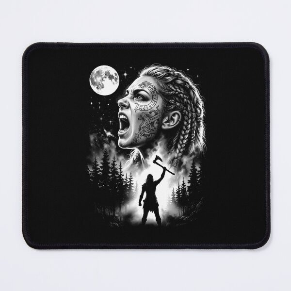 Item preview, Viking Woman Norse Mythology Maiden Girl Howling At The Moon designed and sold by GrandeDuc.