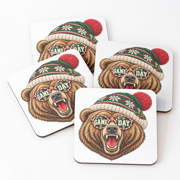 Item preview, Roaring Grizzly Bear Game Day Christmas Beanie Sunglasses designed and sold by DYALEEZ-XCR.