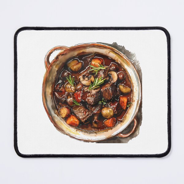 Item preview, Elegant Watercolor Boeuf Bourguignon Sticker - French Cuisine Art designed and sold by boykin-wen.