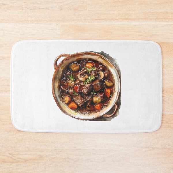 Item preview, Elegant Watercolor Boeuf Bourguignon Sticker - French Cuisine Art designed and sold by boykin-wen.