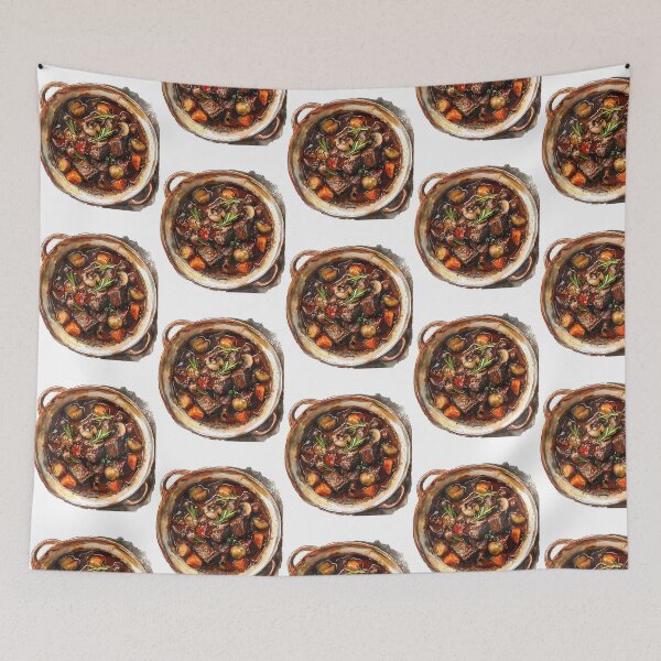 Item preview, Elegant Watercolor Boeuf Bourguignon Sticker - French Cuisine Art designed and sold by boykin-wen.