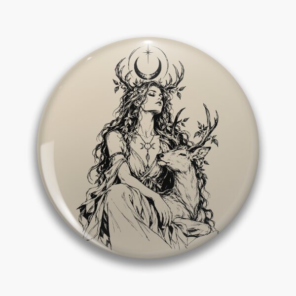 Item preview, Pagan Mystical Moonlit Forest Goddess and Deer designed and sold by bapupa.