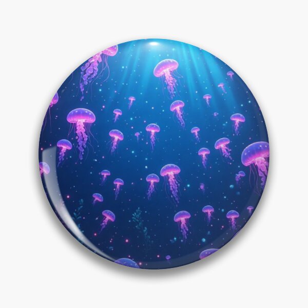 Item preview, Surreal Ocean Floor with Hundreds of Glowing Neon Jellyfish designed and sold by AWADHESH  CHAURASIA.