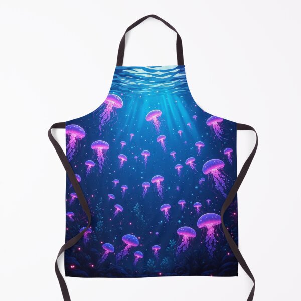 Item preview, Surreal Ocean Floor with Hundreds of Glowing Neon Jellyfish designed and sold by AWADHESH CHAURASIA.