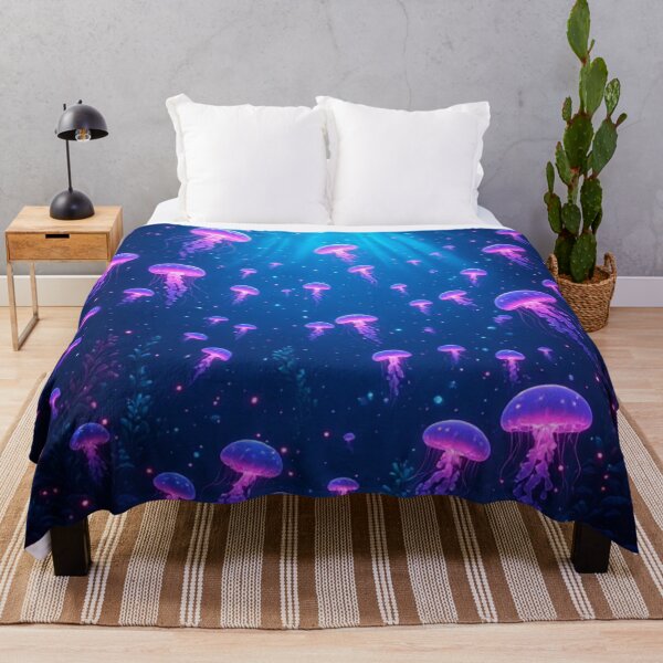 Item preview, Surreal Ocean Floor with Hundreds of Glowing Neon Jellyfish designed and sold by AWADHESH  CHAURASIA.