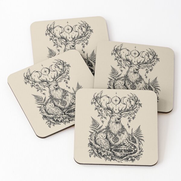 Item preview, Wicca Mystical Stag and Triple Moon designed and sold by bapupa.