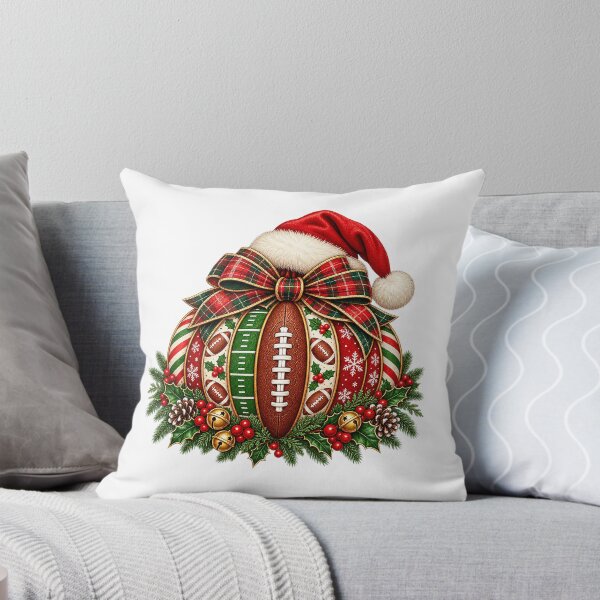 Item preview, Festive Football Pumpkin With Santa Hat And Christmas Decorations designed and sold by DYALEEZ-XCR.
