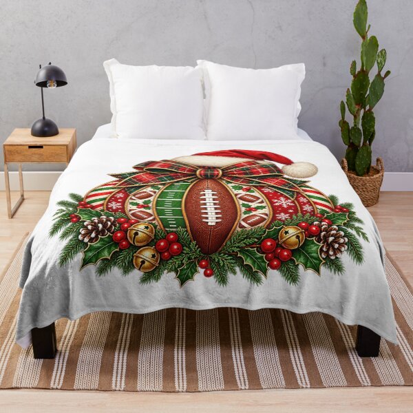 Item preview, Festive Football Pumpkin With Santa Hat And Christmas Decorations designed and sold by DYALEEZ-XCR.