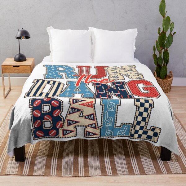 Item preview, Run The Dang Ball Football Stitched Patchwork Vintage Graphic designed and sold by DYALEEZ-XCR.