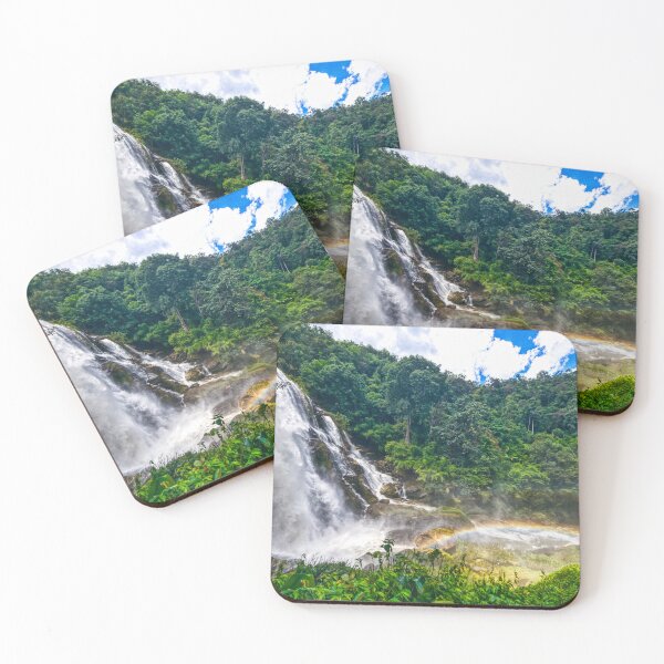 Item preview, Rainbow at the Falls — Wachirathan Waterfall Under Blue Sky, Doi Inthanon Thailand designed and sold by Jomsunshine.