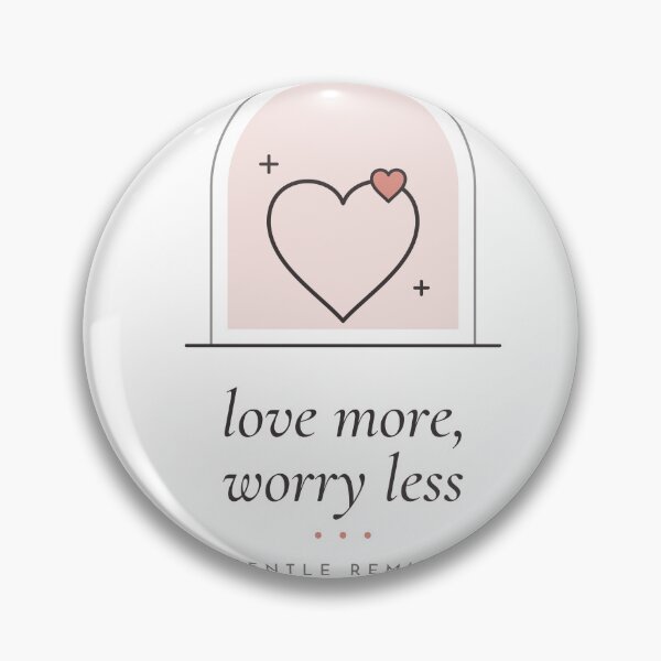 Item preview, Love More Worry Less Minimal Heart Arch designed and sold by CataRedBubble.