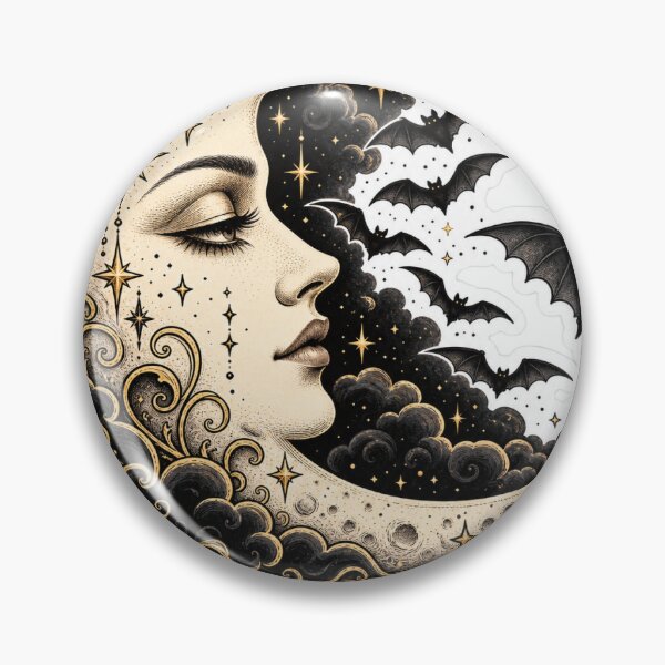 Item preview, Vintage Celestial Moon and Bats Gothic Spooky Aesthetic Sticker designed and sold by SlapHappyArt.
