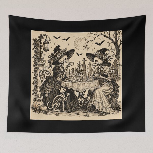 Item preview, Skeleton Gardeners – Vintage Gothic Halloween Garden designed and sold by Blink Art Studio.