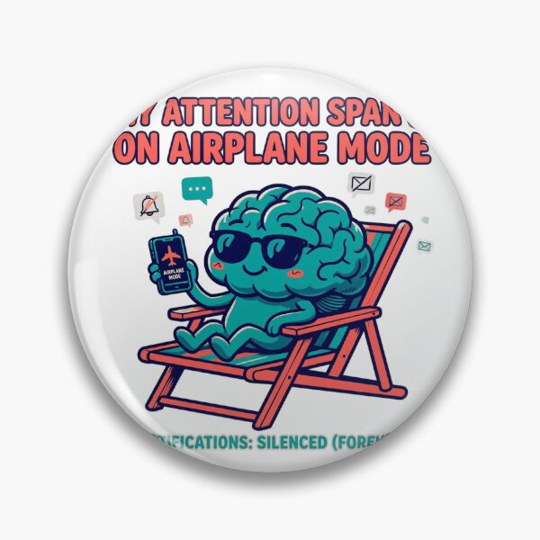 Item preview, My Attention Span Is On Airplane Mode Funny Gen Z T-Shirt designed and sold by Hearth & Hue.