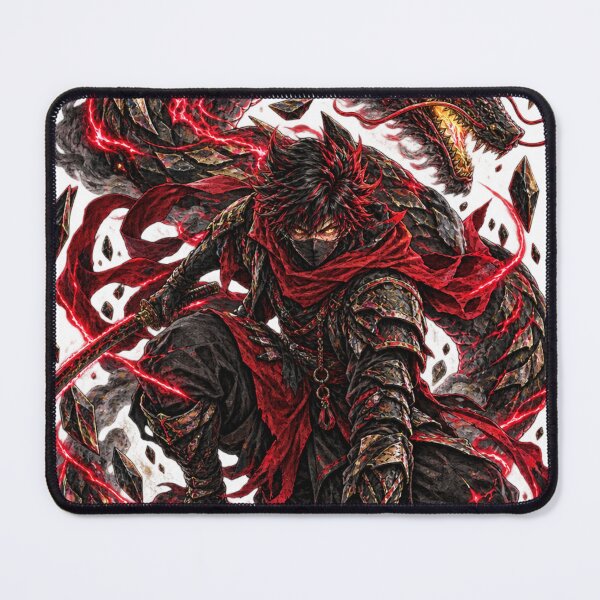 Item preview, Crimson Dragon and Shadow Samurai Dark Fantasy Artwork designed and sold by irfanshikh.