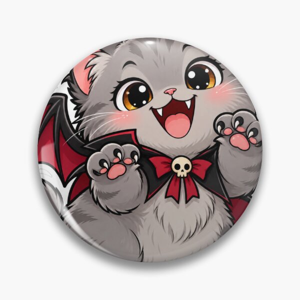 Item preview, Cute Chubby Cat with Bat Wings Vampire Spooky Halloween Sticker designed and sold by SlapHappyArt.