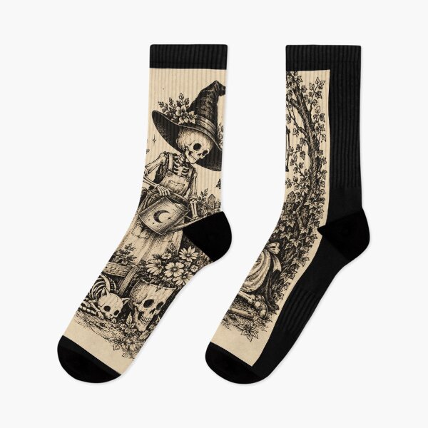 Item preview, Skeleton Witches Tea Party – Vintage Gothic Halloween designed and sold by Blink Art Studio.