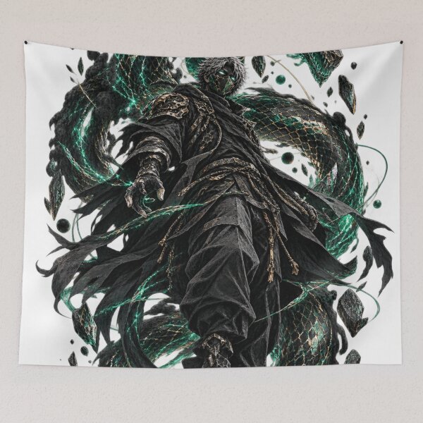 Item preview, Emerald Spirit Dragon and Mystic Shadow Warrior Art designed and sold by irfanshikh.