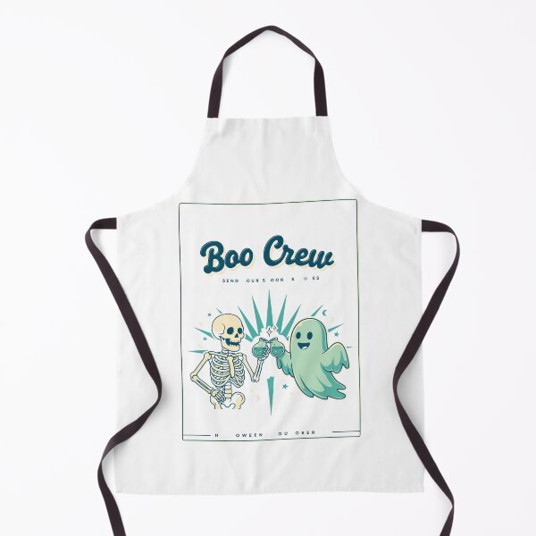 Item preview, Boo Crew Retro Skeleton Ghost Halloween Poster designed and sold by NuvoraNest.