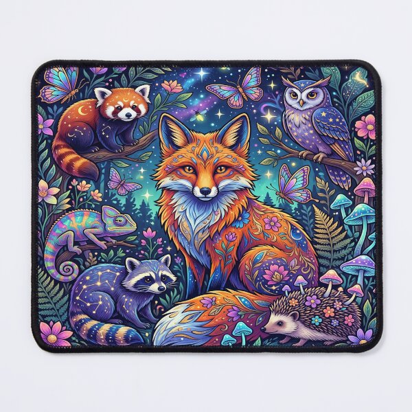 Item preview, Mystical-astral guardians of the nocturnal and magical forest designed and sold by Mente Creativa.