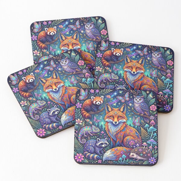 Item preview, Mystical-astral guardians of the nocturnal and magical forest designed and sold by Mente Creativa.