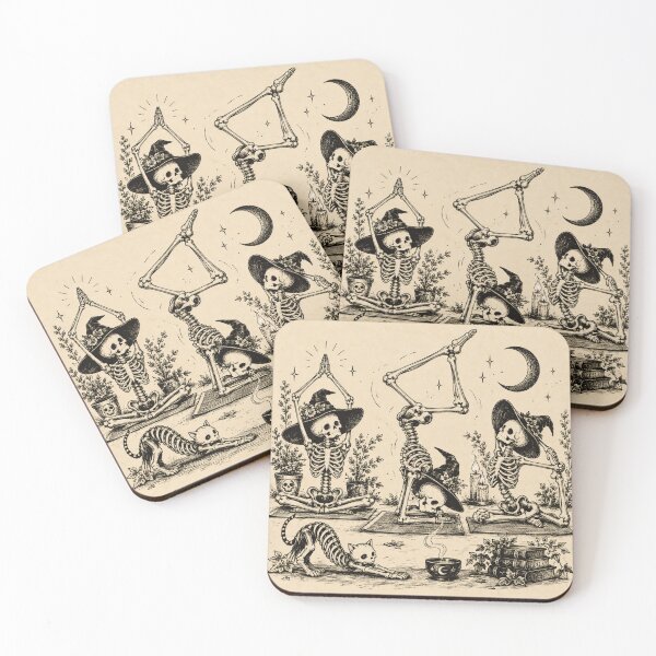 Item preview, Skeleton Yoga Club – Vintage Gothic Halloween designed and sold by Blink Art Studio.