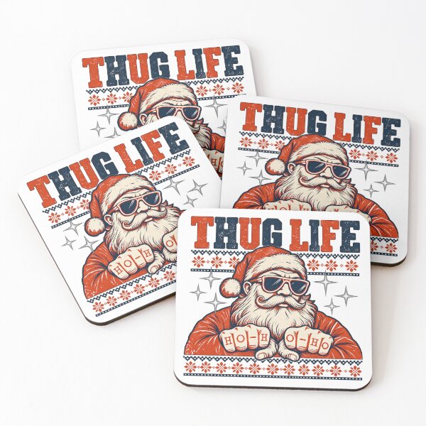 Item preview, Santa Claus Thug Life Ho Ho Ho Knuckle Tattoo Ugly Christmas Sweater designed and sold by DYALEEZ-XCR.