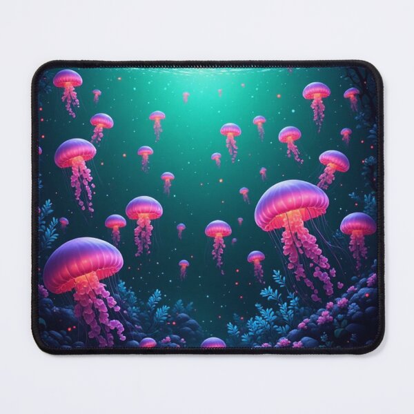 Item preview, Dreamy Neon Jellyfish Swimming Under Starry Sea Surface designed and sold by AWADHESH CHAURASIA.