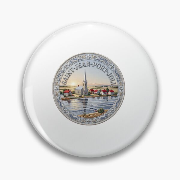 Item preview, Saint Jean Port Joli Quebec Canada Riverside Village Church Spire Embroidered Patch Sticker designed and sold by Imaginarium of Chaos falcon88 .