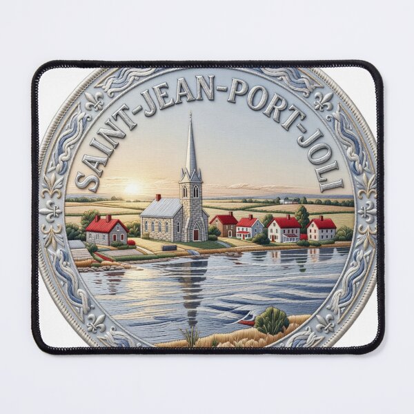 Item preview, Saint Jean Port Joli Quebec Canada Riverside Village Church Spire Embroidered Patch Sticker designed and sold by Imaginarium of Chaos falcon88 .