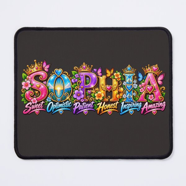 Item preview, Sophia Name Positive Traits Colorful Typography designed and sold by MilikDesignsPro.