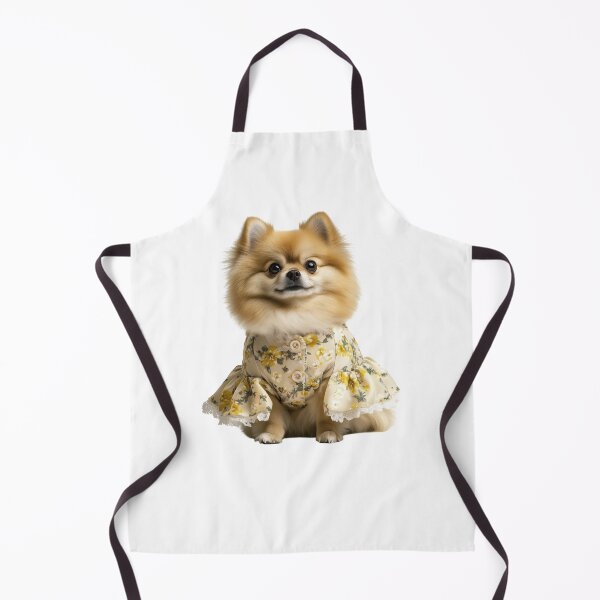 Item preview, Cute Pomeranian in Yellow Floral Dress designed and sold by LuxChu.
