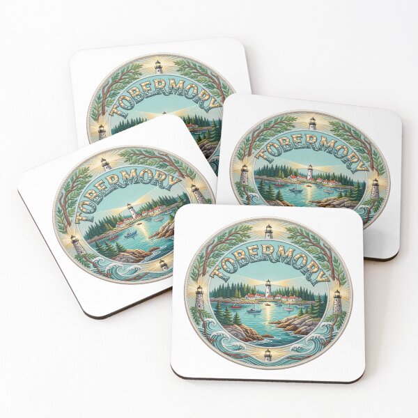 Item preview, Tobermory Ontario Canada Lighthouse Harbor Village Bruce Peninsula Embroidered Patch Sticker designed and sold by Imaginarium of Chaos falcon88 .