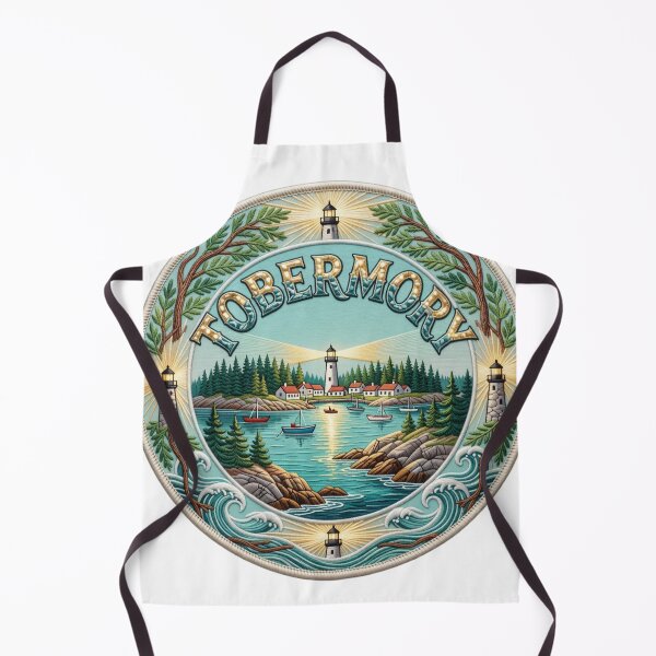 Item preview, Tobermory Ontario Canada Lighthouse Harbor Village Bruce Peninsula Embroidered Patch Sticker designed and sold by Imaginarium of Chaos falcon88 .